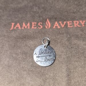 James Avery Silver Charm "I Believe In Love"
